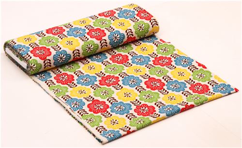 natural colored retro flower canvas fabric 3