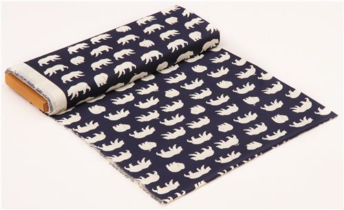 navy blue 'Bear Hike' bears birch poplin organic fabric USA 3