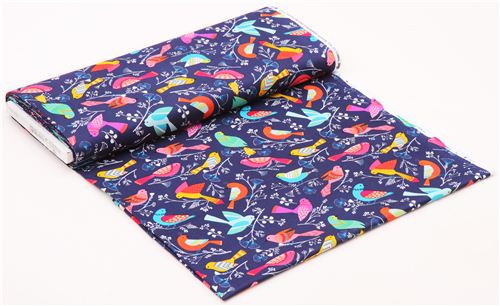 navy blue Flock Michael Miller butterfly animal fabric 4