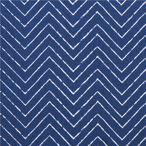 navy blue Gamma Ray Cosmic Convoy Cloud 9 Chevron organic fabric 1