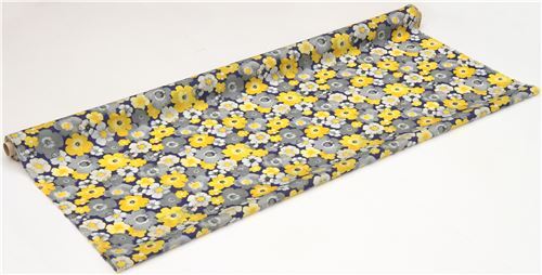 Remnant (29 x 120 cm) - navy blue Japanese flower nylon oxford fabric 6