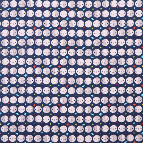 navy blue Lunar Eclipse Cosmic Convoy Cloud 9 moon organic fabric 2