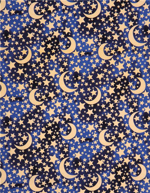 navy blue Moon and Stars glitter fabric Michael Miller USA - Dots ...