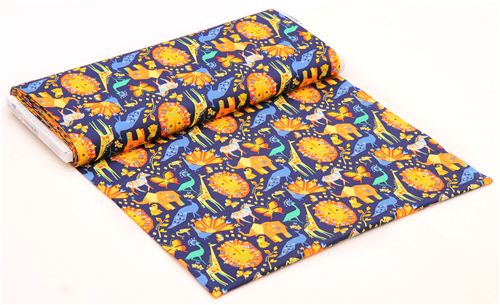 navy blue Pride Origami tissu srie animaux Michael Miller Origami Oasis 3