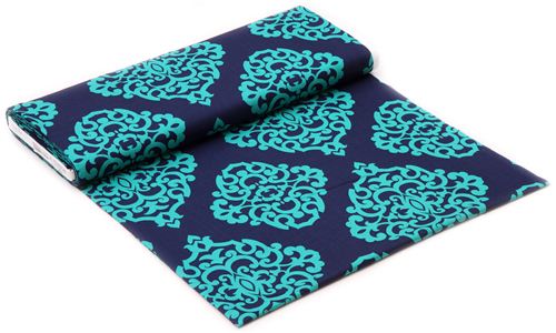 marineblauer Sultana Michael Miller Ornament Stoff petrol 3