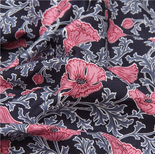 navy blue allover poppy flower fabric by Liberty Fabrics - modeS4u