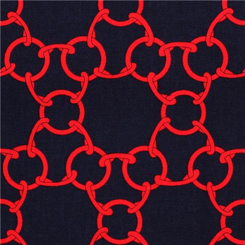 navy blue chain link fabric by Michael Miller 1