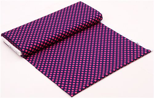 navy blue dot fabric with pink polka dots by Michael Miller 3