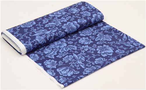 navy blue flower floral fabric by Timeless Treasures Fabric by Timeless ...