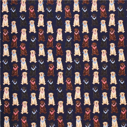 navy blue labrador dog fabric by Timeless Treasures  3