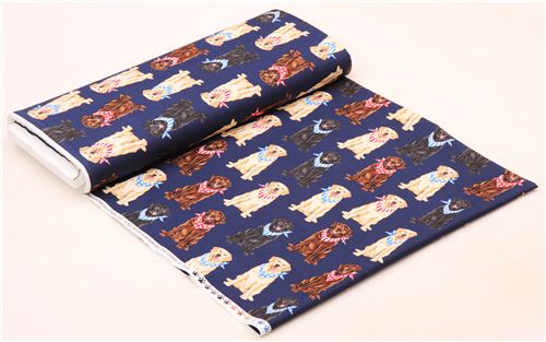 navy blue labrador dog fabric by Timeless Treasures  4