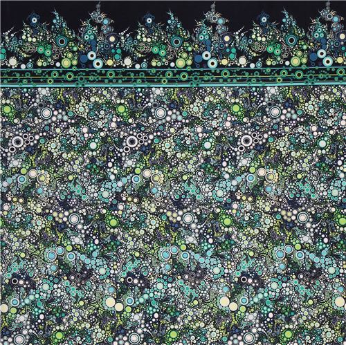 Resto de 40 cm - Tela azul marino verde lima turquesa c�rculos colores Ocean de Robert Kaufman 2