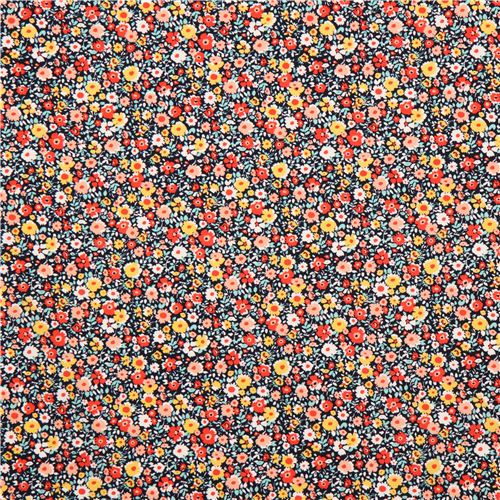 navy blue mini flowers pattern fabric Timeless Treasures Fabric by ...
