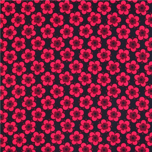 navy blue oxford flower fabric by Cosmo from Japan 2