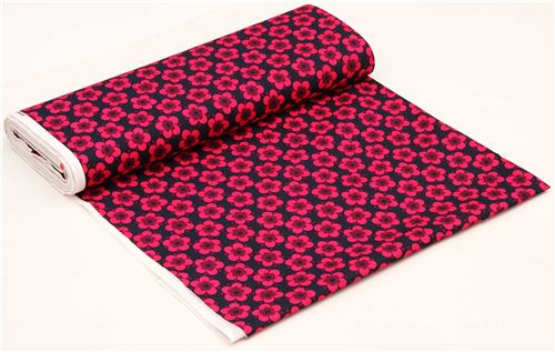 navy blue oxford flower fabric by Cosmo from Japan 3