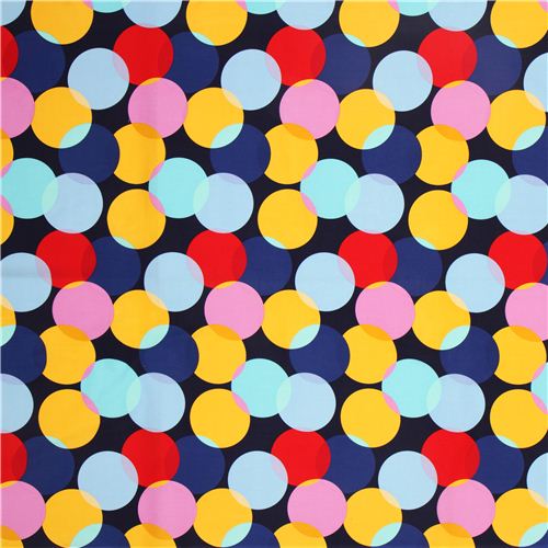navy blue polka super big polka dot fabric by Michael Miller 2