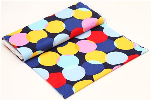 navy blue polka super big polka dot fabric by Michael Miller 3