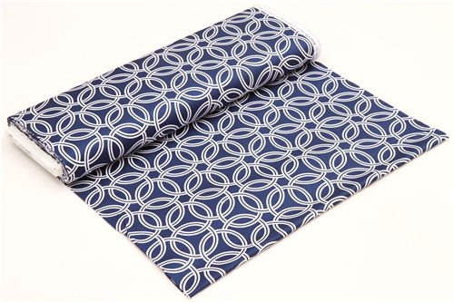 navy blue ring pattern algod�n sateen fabric Michael Miller 3