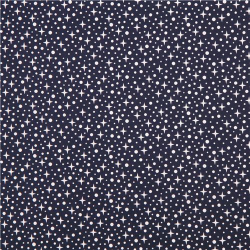 navy blue star and dot night sky fabric Rhoda Ruth by Robert Kaufman USA 4
