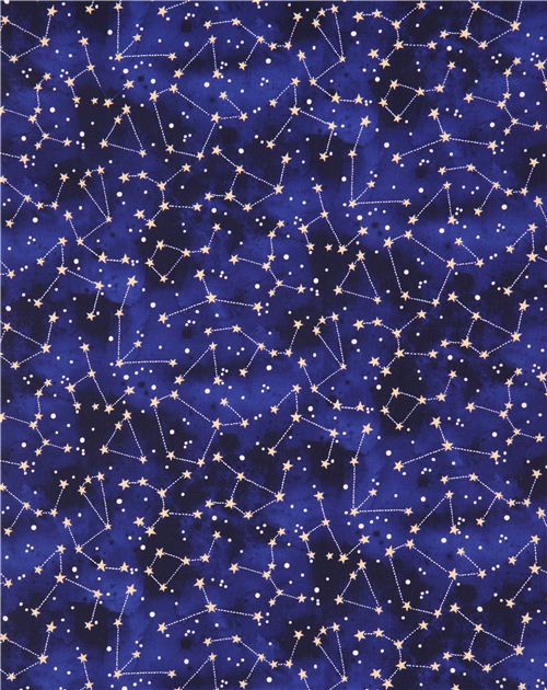 navy blue star constellation night sky glitter fabric Michael Miller USA 4