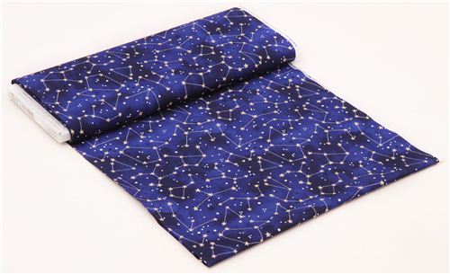 navy blue star constellation night sky glitter fabric Michael Miller USA 5