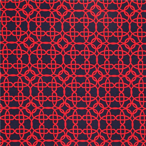 navy blue wicker work fabric by Michael Miller 2