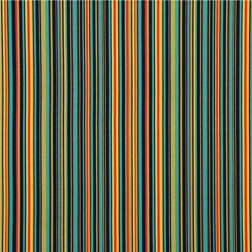 nay blue yellow red stripes fabric par Michael Miller 2