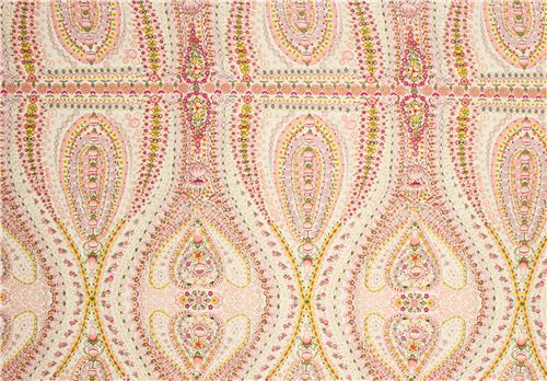 off-white Alexander Henry flower fabric with Paisley 3