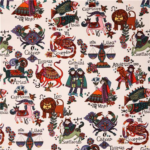 off-white Alexander Henry zodiac signs fabric USA Fabric by Alexander ...