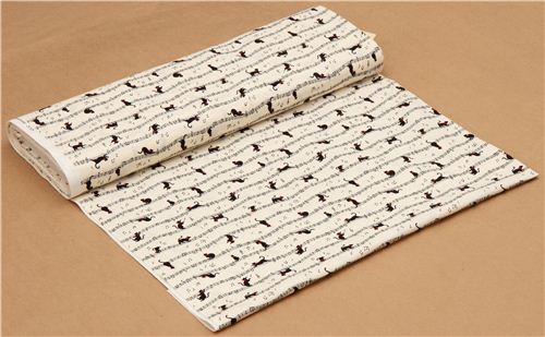 off-white Cosmo cat fabric with musical notes from Japan 3