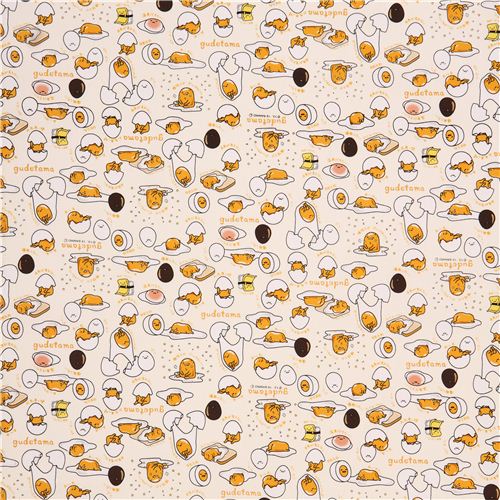 off-white Gudetama lazy egg fabric from Sanrio Japan 2