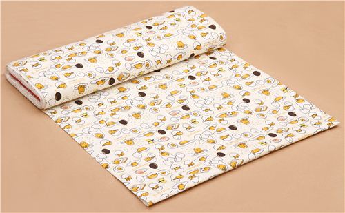 off-white Gudetama lazy egg fabric from Sanrio Japan 3