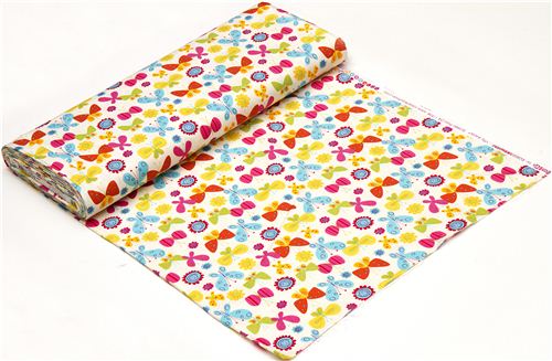 off-white Robert Kaufman fabric flower butterfly  3