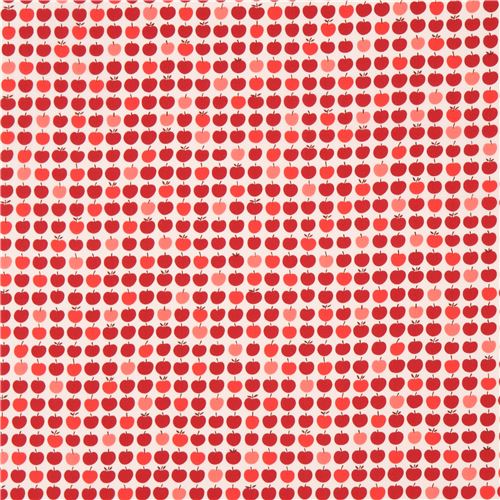 off-white Robert Kaufman red peach orange-red apple fabric 2