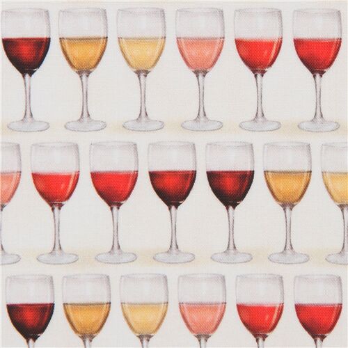 off-white Robert Kaufman wine glass fabric Fabric