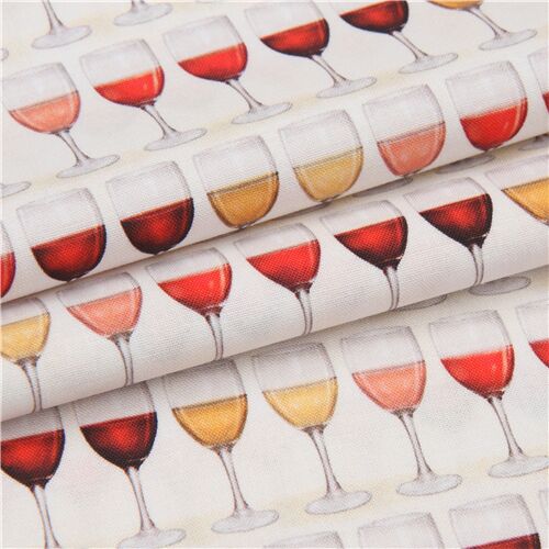 offwhite Robert Kaufman wine glass fabric modeS4u