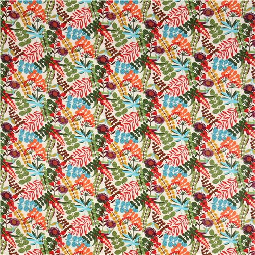off-white Timeless Treasures fabric with wild flowers USA 2