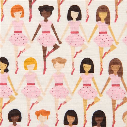 off-white ballerina dancer Kokka fabric Tiny Dancer 1