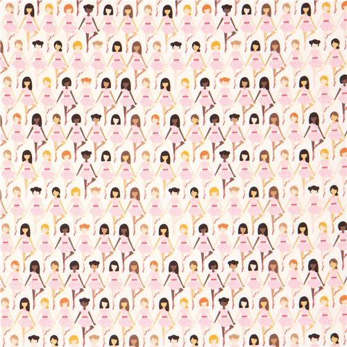 off-white ballerina dancer Kokka fabric Tiny Dancer 2