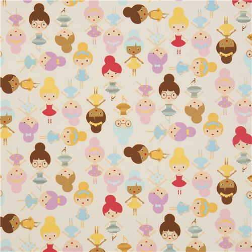eierschale Ballerina M�dchen Stoff von Robert Kaufman USA 2