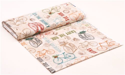 off-white bike retro fabric Life ... Enjoy the Ride Quilting Treasures 3