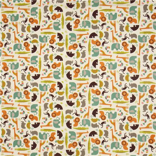 off-white birch safari animal organic fabric Soiree 2