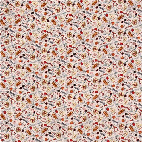 eierschalenwei�er Comic Schrift Oxford Stoff Kokka Japan 2