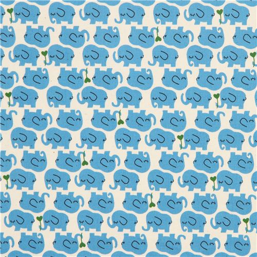 off-white elephant Kokka oxford fabric from Japan 2