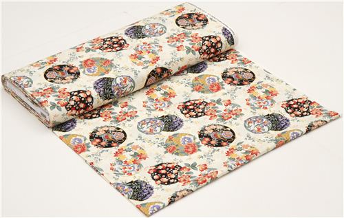 off-white flower circles fabric by Timeless Treasures 3