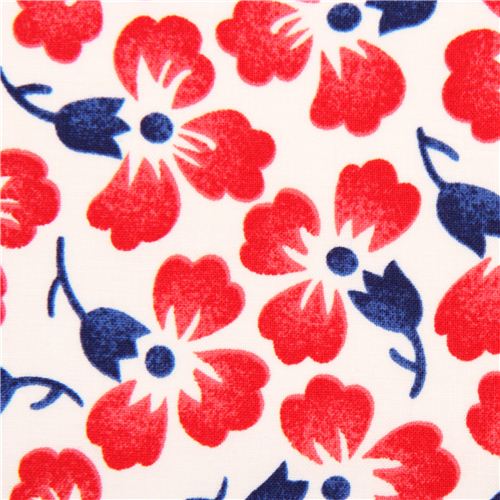 off-white flower fabric Lipstick Robert Kaufman Betty Dear Fabric by ...