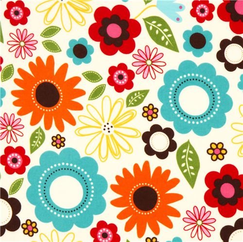 off-white flower flannel fabric by Robert Kaufman Fabric