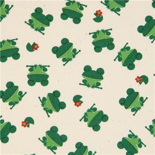 off-white frog Kokka oxford fabric from Japan Fabric