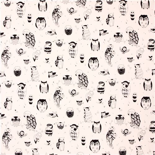 off-white heavy oxford owl fabric Alexander Henry USA Fabric by ...