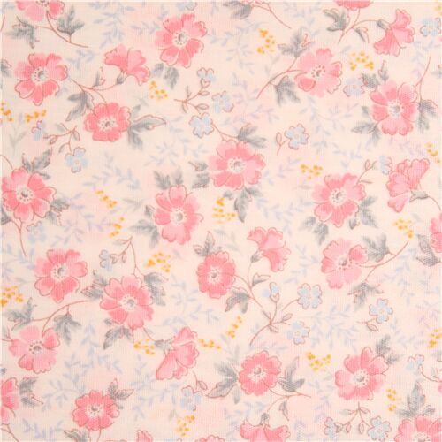 Delicate Pastel Soft Feminine Florals Fabric by Japanese Indie